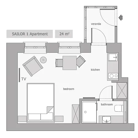 Sanhaus - Sailor - Dla Par 2 Minuty Od Plazy Apartmán *